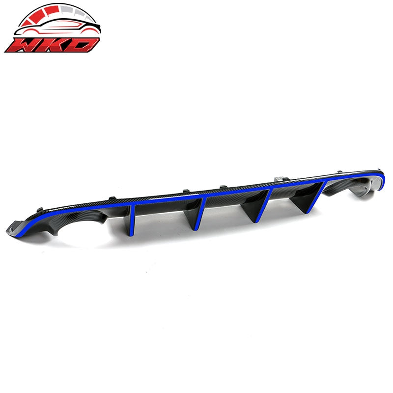 Fits 15-23 Dodge Charger OE Style Rear Bumper Diffuser W/Blue Reflective Tape