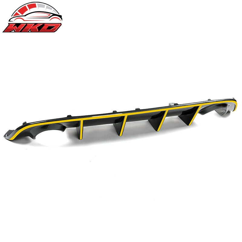 Fits 15-23 Dodge Charger OE Style Rear Bumper Diffuser W/Yellow Reflective Tape