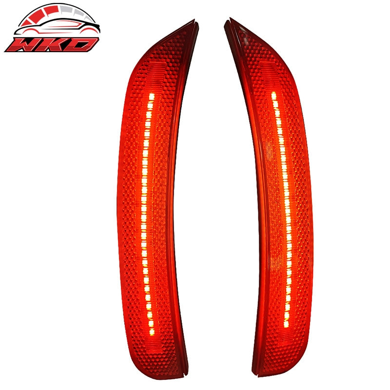 Fits 15-23 Dodge Charger 2PCS Rear Side Marker Lights Turn Signal Lamp Red Lens