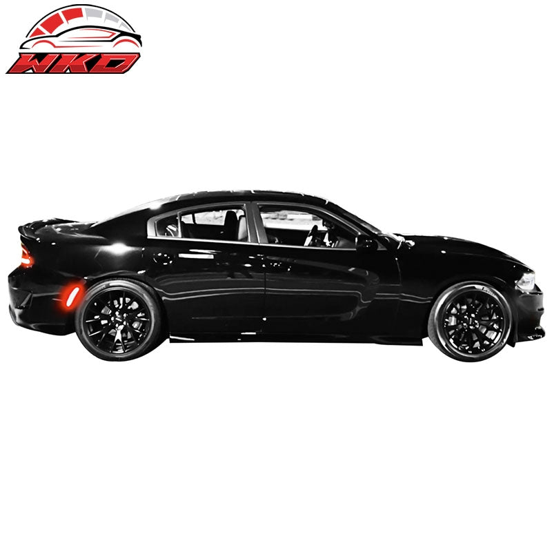 Fits 15-23 Dodge Charger 2PCS Rear Side Marker Lights Turn Signal Lamp Red Lens
