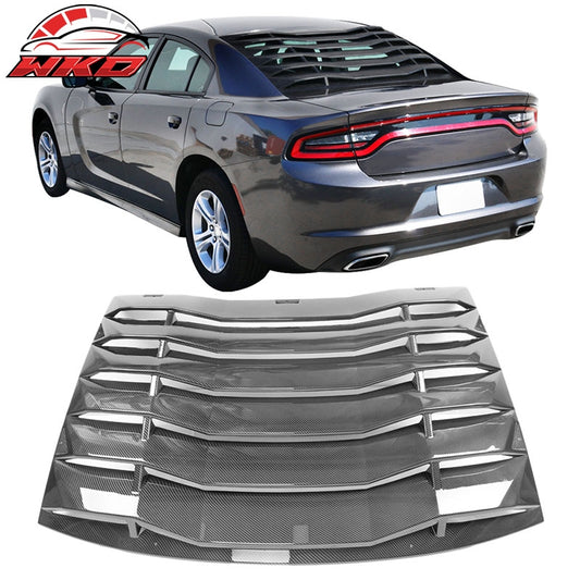 Wholesale 11-23 Dodge Charger IKON Style Rear Window Louver - Carbon Fiber Print