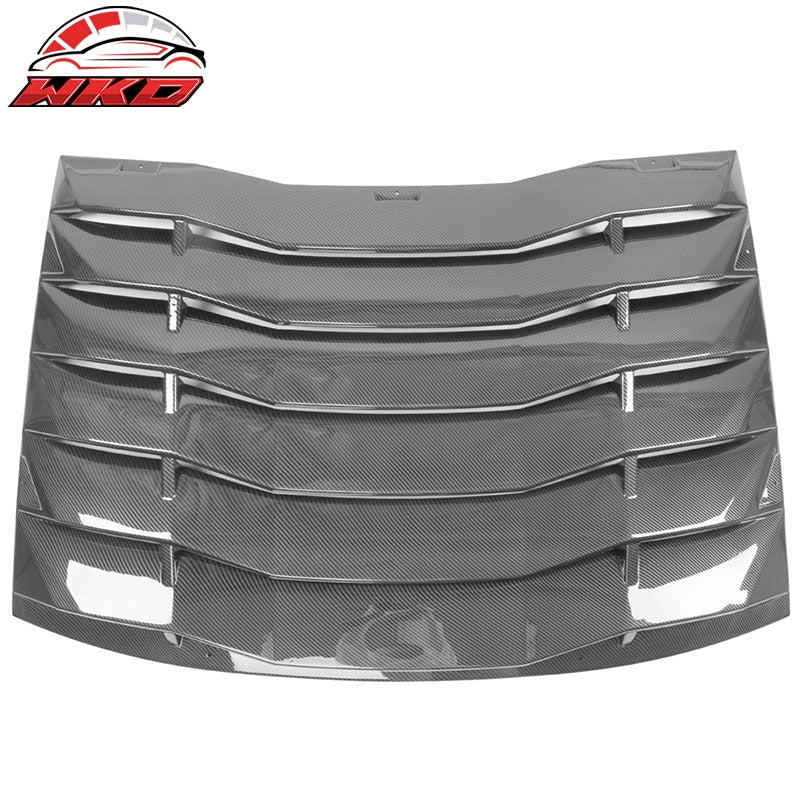 Fits 11-23 Dodge Charger IKON Style Rear Window Louver - Carbon Fiber Print