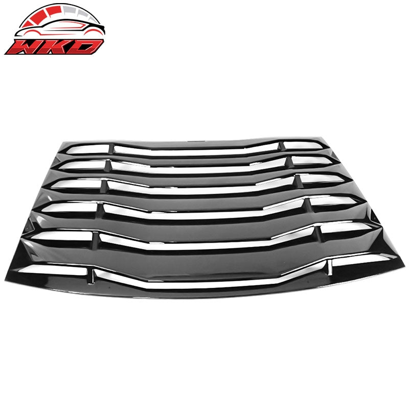 Fits 11-23 Dodge Charger IKON Style Rear Window Louver Cover - Gloss Black