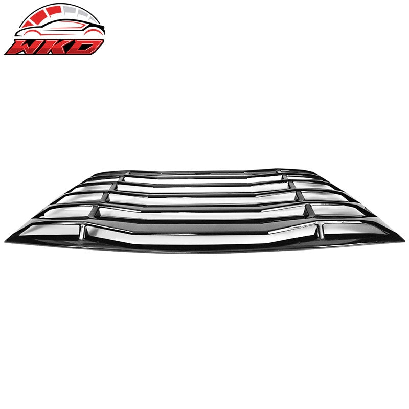 Fits 11-23 Dodge Charger IKON Style Rear Window Louver Cover - Gloss Black