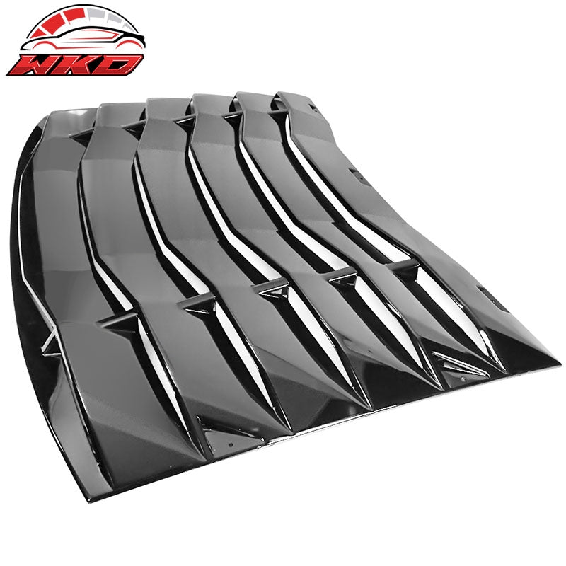 Fits 11-23 Dodge Charger IKON Style Rear Window Louver Cover - Gloss Black