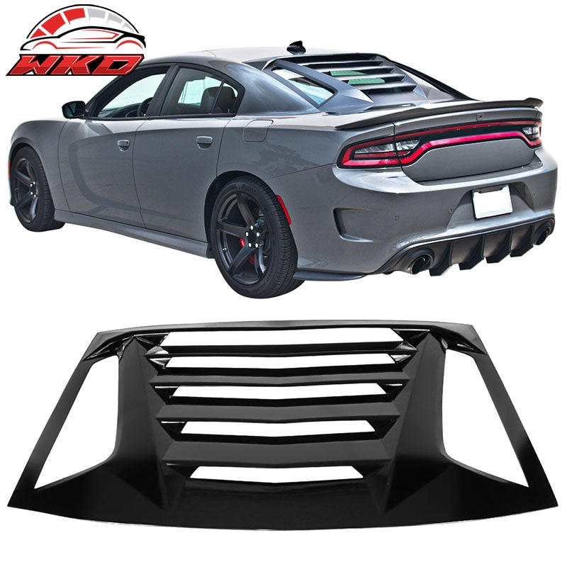 Wholesale 11-23 Dodge Charger Ikon V2 Style Rear Window Louver - Gloss Black