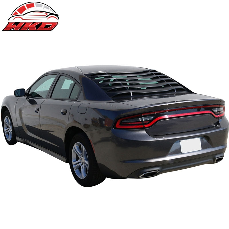 Fits 11-23 Dodge Charger Ikon Style Rear Window Louver Unpainted Black