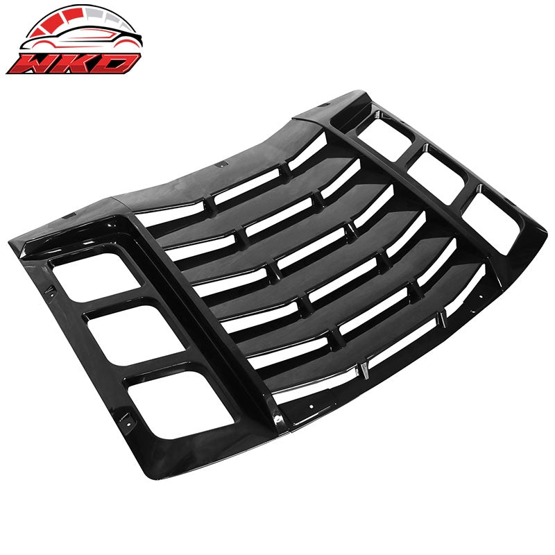 Fits 11-23 Dodge Charger 3PC IKON Style Rear Window Louver Cover ABS Gloss Black