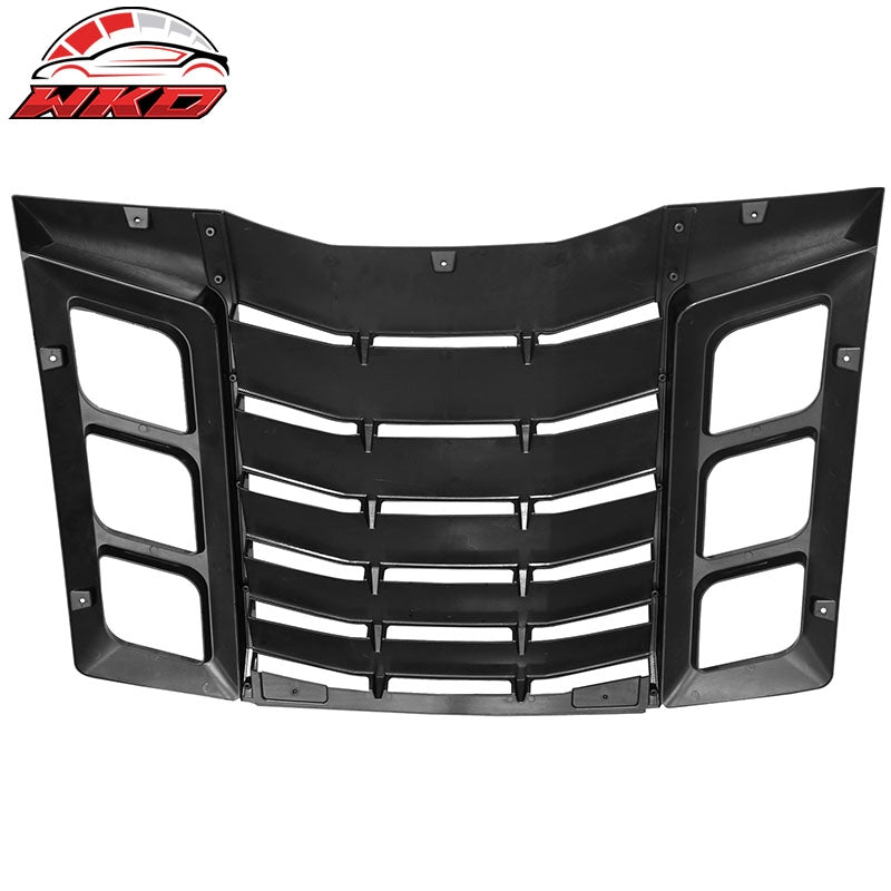 Fits 11-23 Dodge Charger 3PC IKON Style Rear Window Louver Cover ABS Gloss Black