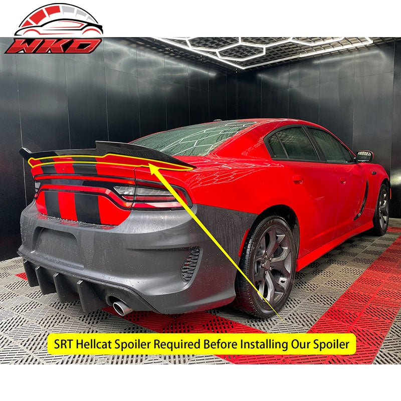 For 15-23 Dodge Charger w/ Hellcat Spoiler Add On Upon Style Gloss Trunk Spoiler