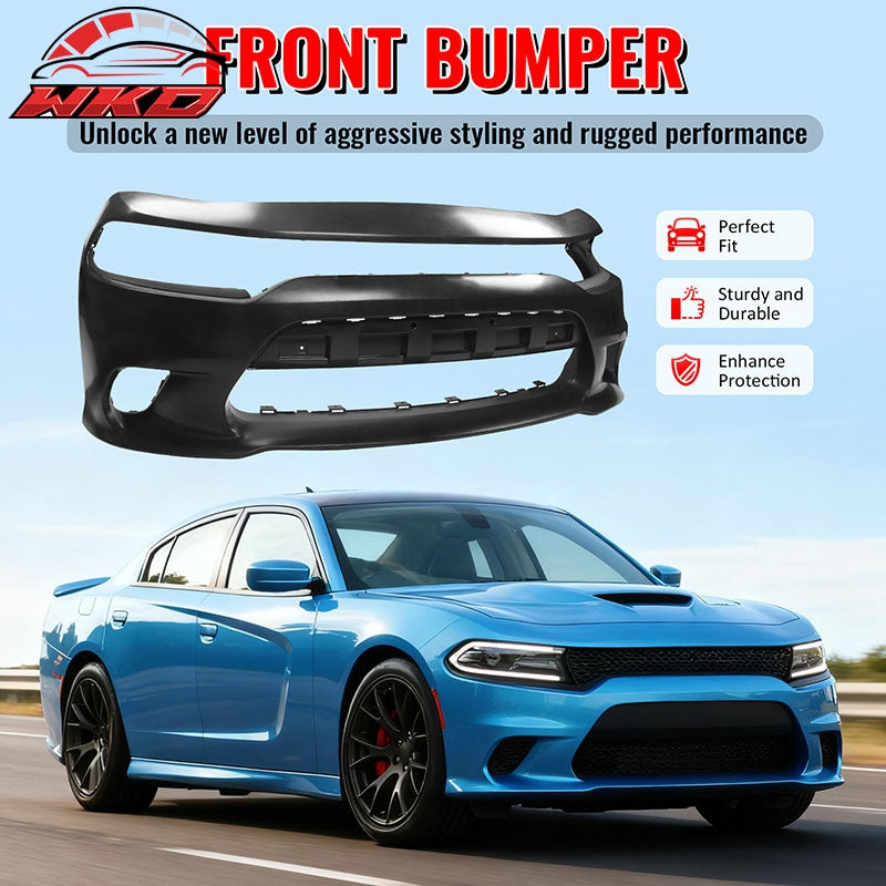 Fits 15-23 Dodge Charger SRT Hellcat Style Front Bumper Cover Replacement Kit PP