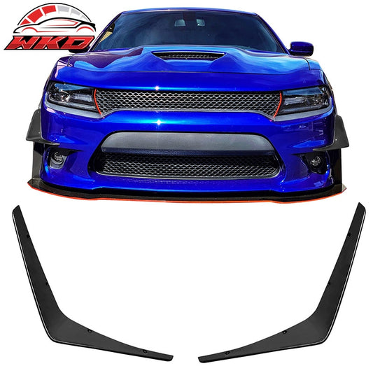 Wholesale 15-23 Dodge Charger SRT IKON Front Bumper Canards Splitter PP Gloss Black