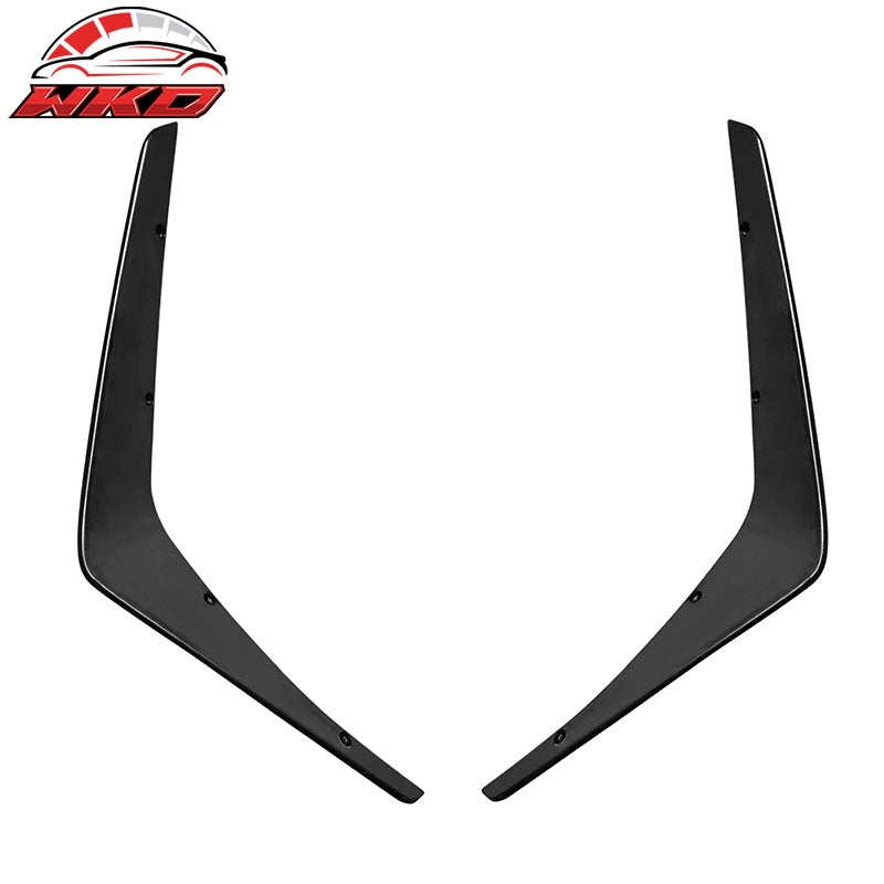 Fits 15-23 Dodge Charger SRT IKON Front Bumper Canards Splitter PP Gloss Black
