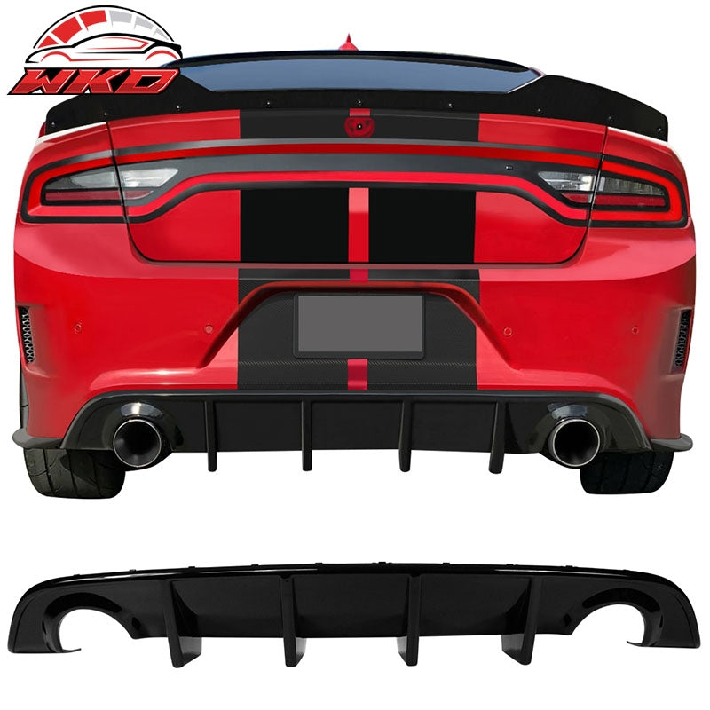 Wholesale 15-23 Dodge Charger SRT OE Style Rear Bumper Lip Diffuser Gloss Black PP