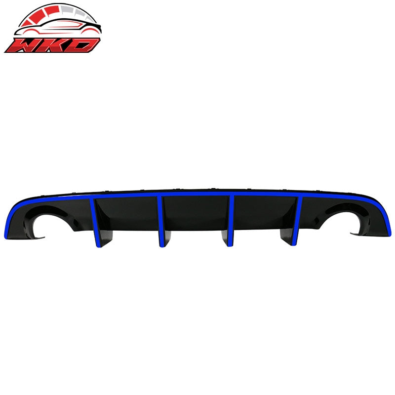 Fit 15-23 Dodge Charger SRT OE Style Rear Bumper Diffuser W/Blue Reflective Tape