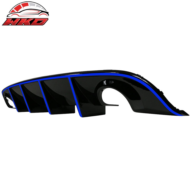 Fit 15-23 Dodge Charger SRT OE Style Rear Bumper Diffuser W/Blue Reflective Tape