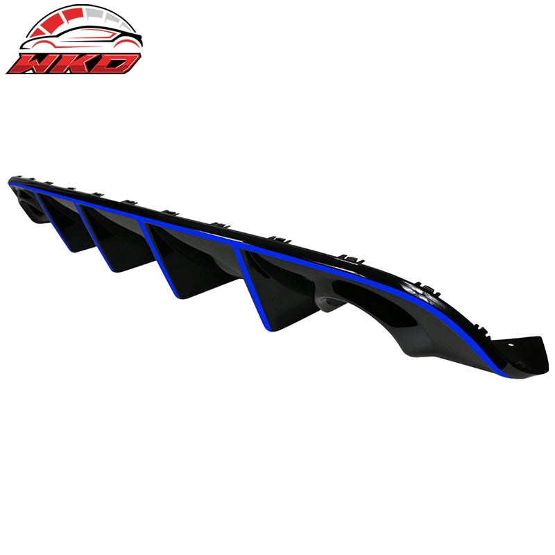 Fit 15-23 Dodge Charger SRT OE Style Rear Bumper Diffuser W/Blue Reflective Tape