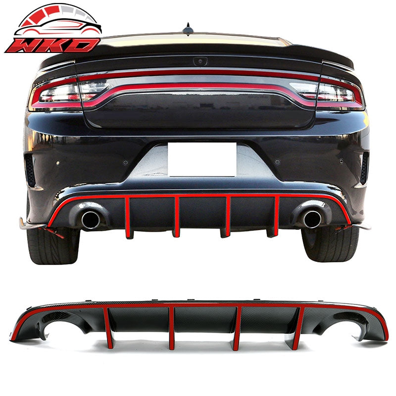 Wholesale 15-23 Dodge Charger SRT OE Style Rear Diffuser with Red Reflective Tape