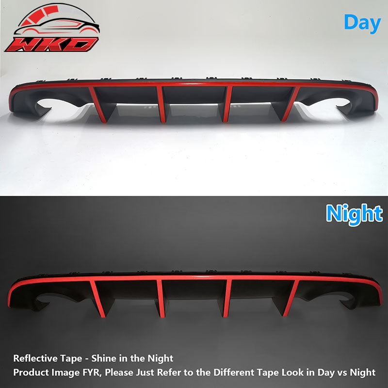 Fits 15-23 Dodge Charger SRT OE Style Rear Diffuser with Red Reflective Tape