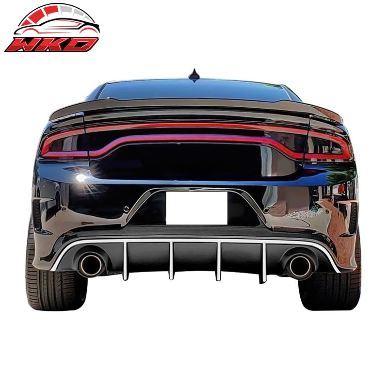 Fits 15-23 Dodge Charger SRT OE Style Rear Diffuser with White Reflective Tape