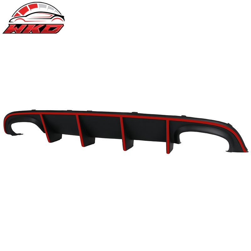 Fits 15-23 Dodge Charger SRT Quad Exhaust Rear Diffuser with Red Reflective Tape