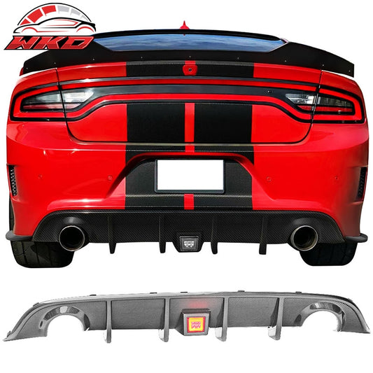 Wholesale 15-23 Dodge Charger SRT Rear Bumper Diffuser Valance W/LED Brake Light Lamp