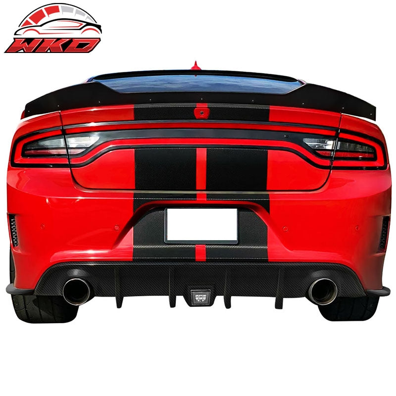 Wholesale 15-23 Dodge Charger SRT Rear Bumper Diffuser Valance W/LED Brake Light Lamp - Wikond Auto