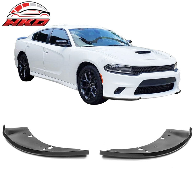 Wholesale 15-23 Dodge Charger SRT Scat Pack 2PC Front Bumper Lip Splitter Gloss Black