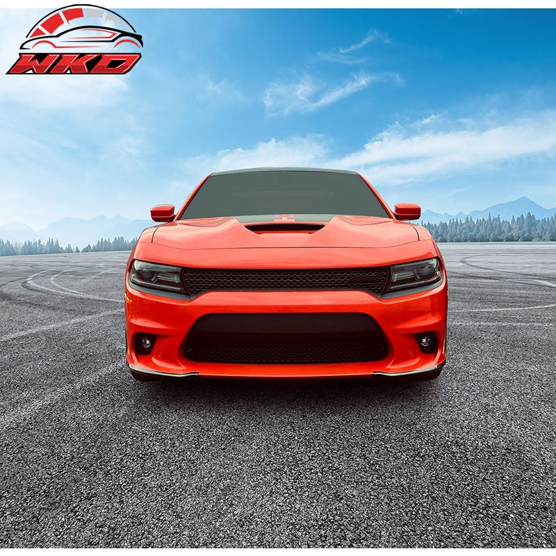 Fits 15-23 Dodge Charger SRT Scat Pack Carbon Fiber Print Front Lip Splitter