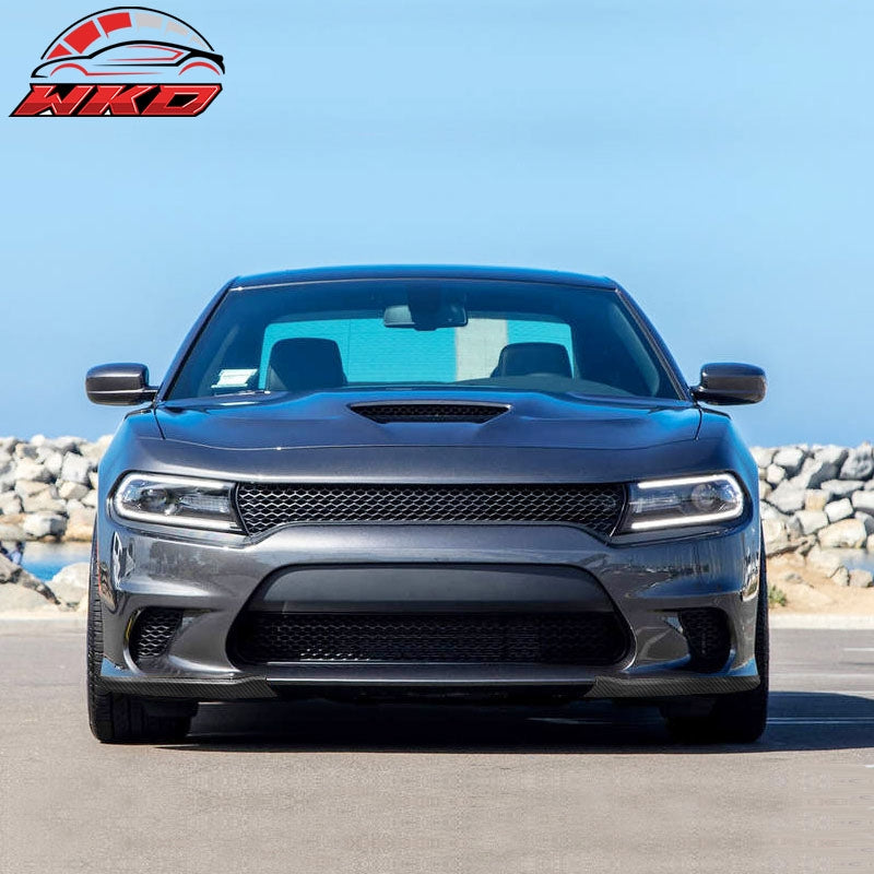 Fits 15-23 Dodge Charger SRT Scat Pack Carbon Fiber Print Front Lip Splitter