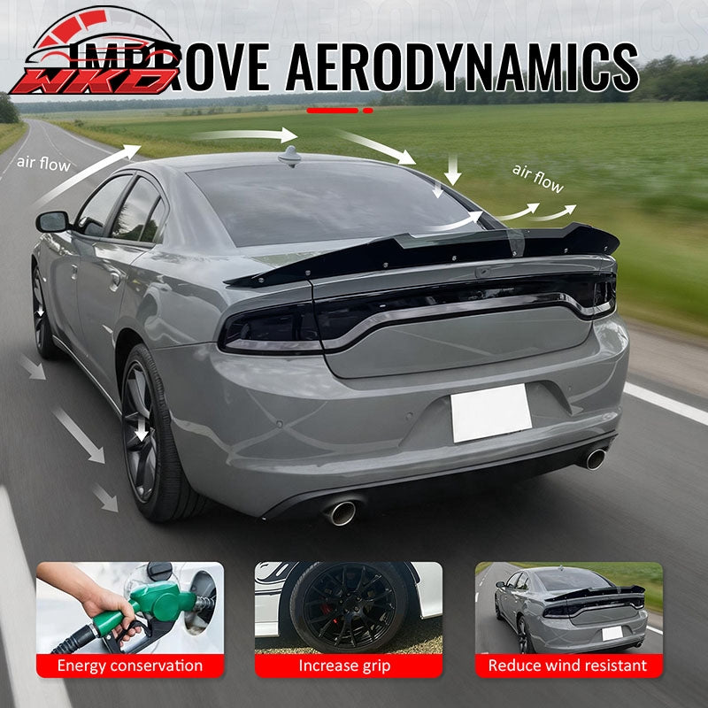 Fits 11-23 Dodge Charger SRT Style Trunk Spoiler Venom V2 Wickerbill Gurney Flap