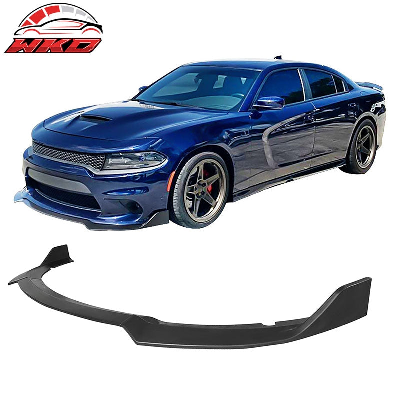Wholesale 15-23 Dodge Charger SRT V1 Style Front Bumper Lip 3PC ABS - Matte Black