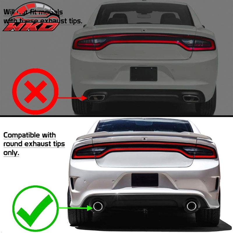 Fits 15-23 Dodge Charger SRT V2 Style Rear Bumper Lip Diffuser Matte Black