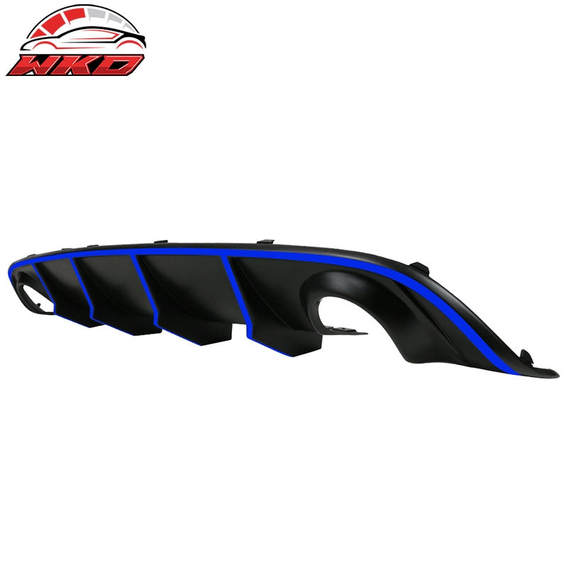 Fits 15-23 Dodge Charger SRT V2 Style Rear Diffuser with Blue Reflective Tape