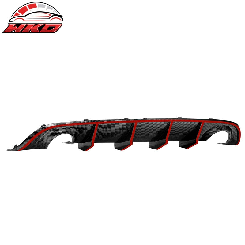 Fits 15-23 Dodge Charger SRT V2 Style Rear Diffuser with Red Reflective Tape