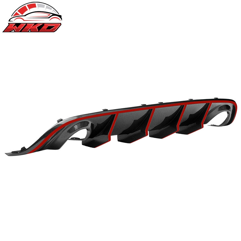Fits 15-23 Dodge Charger SRT V2 Style Rear Diffuser with Red Reflective Tape