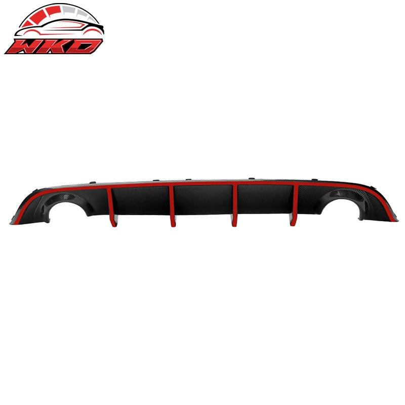 Fits 15-23 Dodge Charger SRT V2 Style Rear Diffuser with Red Reflective Tape
