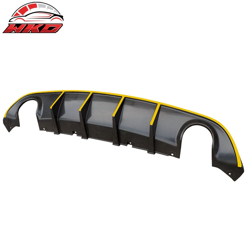 Fits 15-23 Dodge Charger SRT V3 Style Rear Diffuser with Yellow Reflective Tape