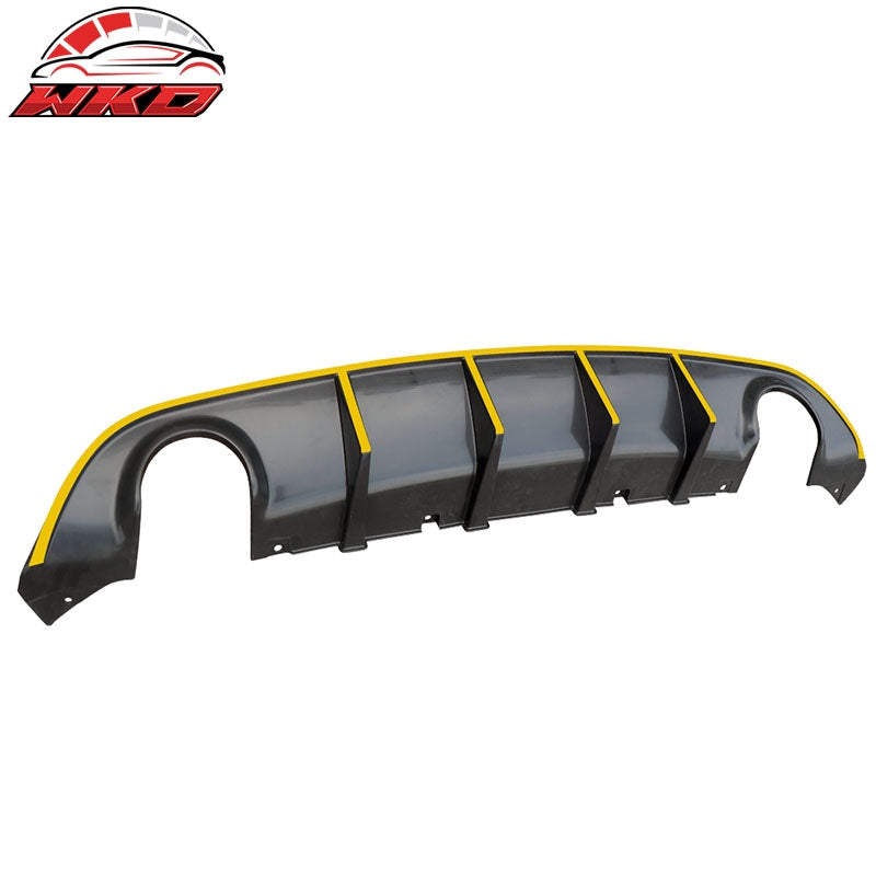Fits 15-23 Dodge Charger SRT V3 Style Rear Diffuser with Yellow Reflective Tape