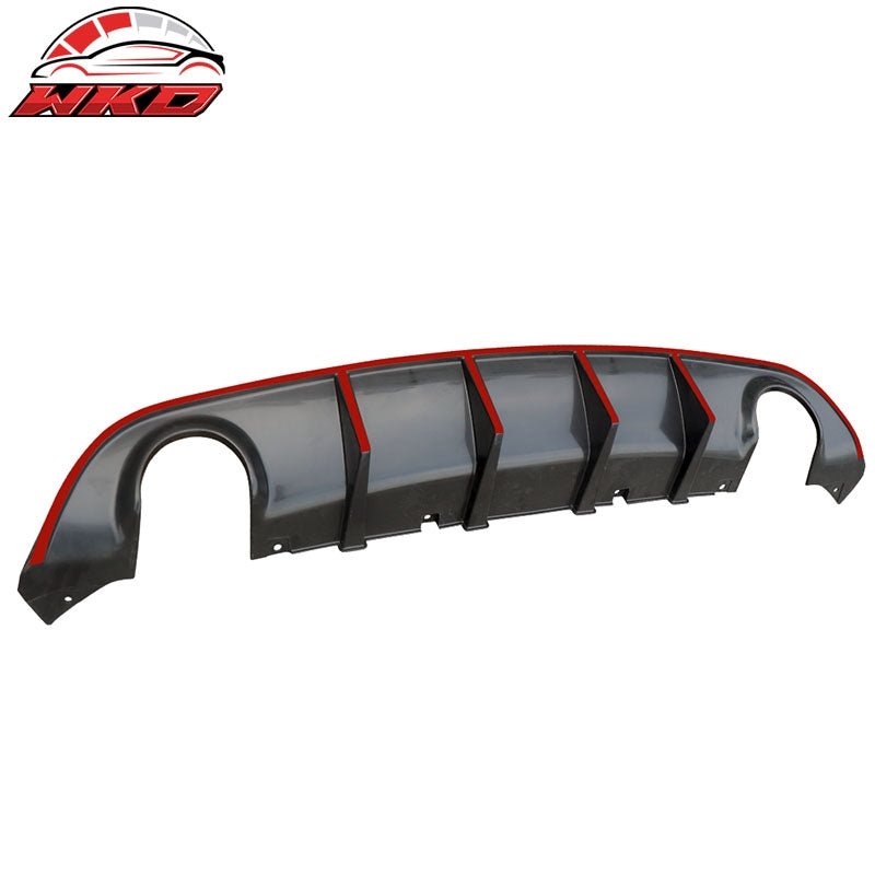 Fits 15-23 Dodge Charger SRT V3 Style Rear Diffuser with Red Reflective Tape