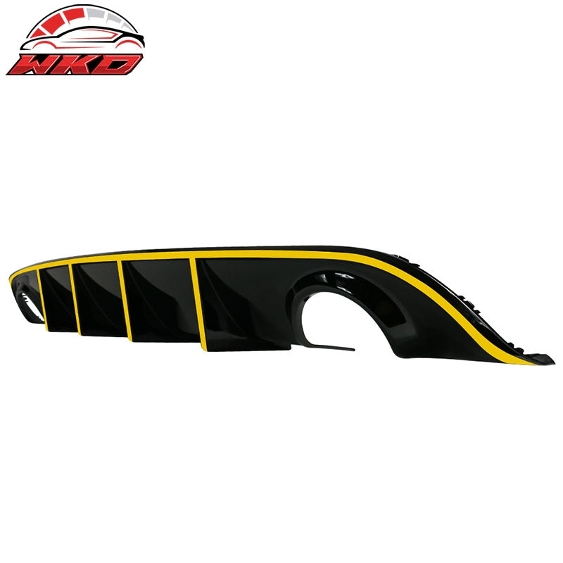 Fits 15-23 Dodge Charger SRT V3 Style Rear Diffuser with Yellow Reflective Tape