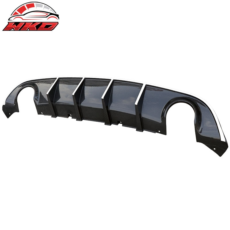 Fits 15-23 Dodge Charger SRT V3 Style Rear Diffuser with White Reflective Tape