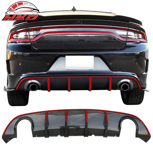 Wholesale 15-23 Dodge Charger SRT V3 Style Rear Diffuser with Red Reflective Tape