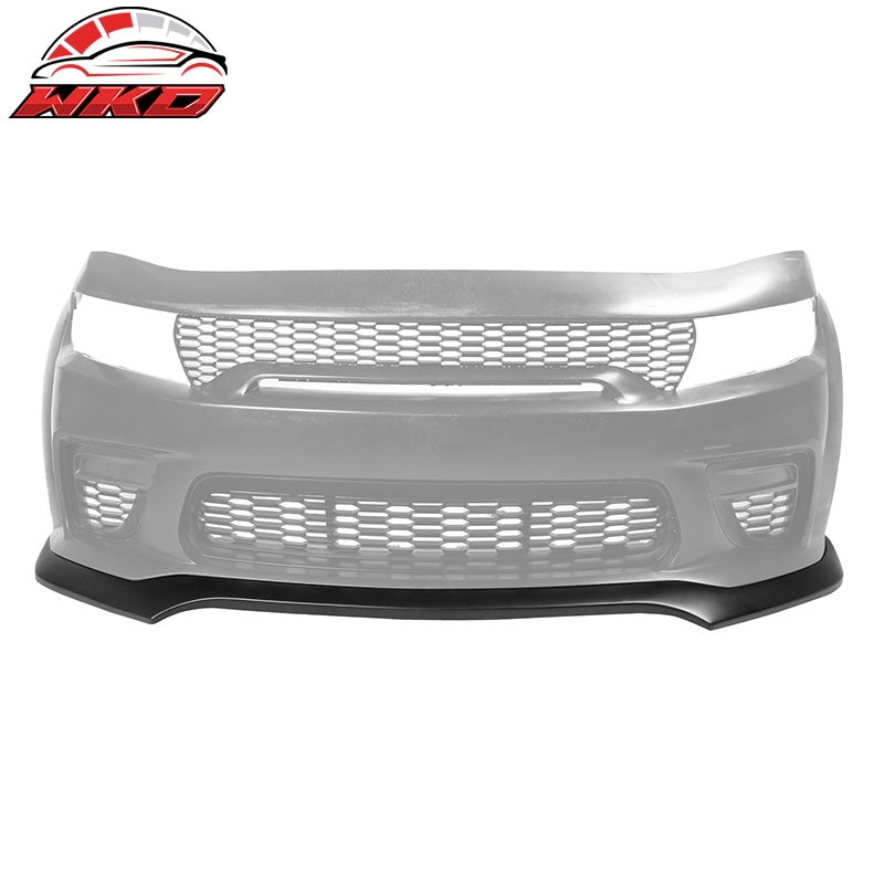 Fits 20-23 Dodge Charger SRT Widebody IKON V4 Matte Black Front Bumper Lip - PP