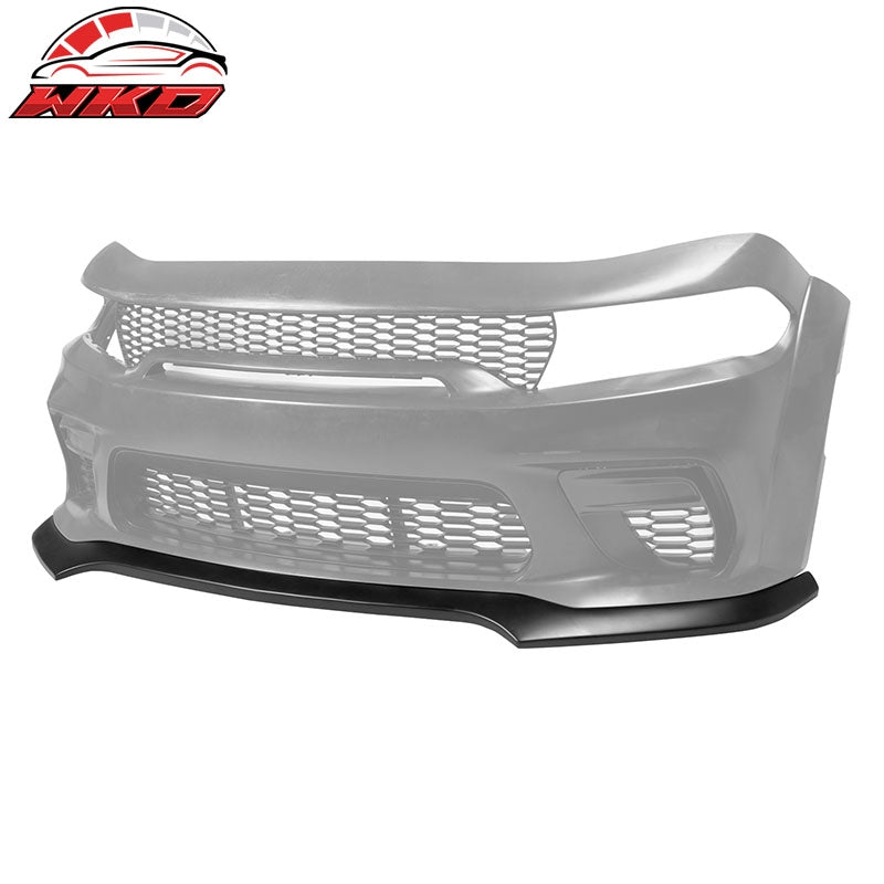 Fits 20-23 Dodge Charger SRT Widebody IKON V4 Matte Black Front Bumper Lip - PP