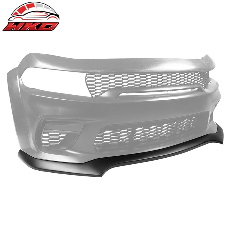 Fits 20-23 Dodge Charger SRT Widebody IKON V4 Matte Black Front Bumper Lip - PP