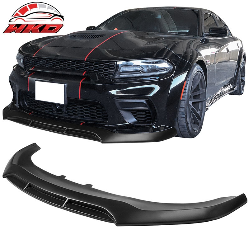 Wholesale 20-23 Dodge Charger SRT Widebody IKON V5 Matte Black Front Bumper Lip - PP