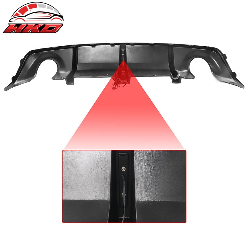 Fits 20-23 Dodge Charger Widebody IKON Style Rear Diffuser W/LED PP Gloss Black