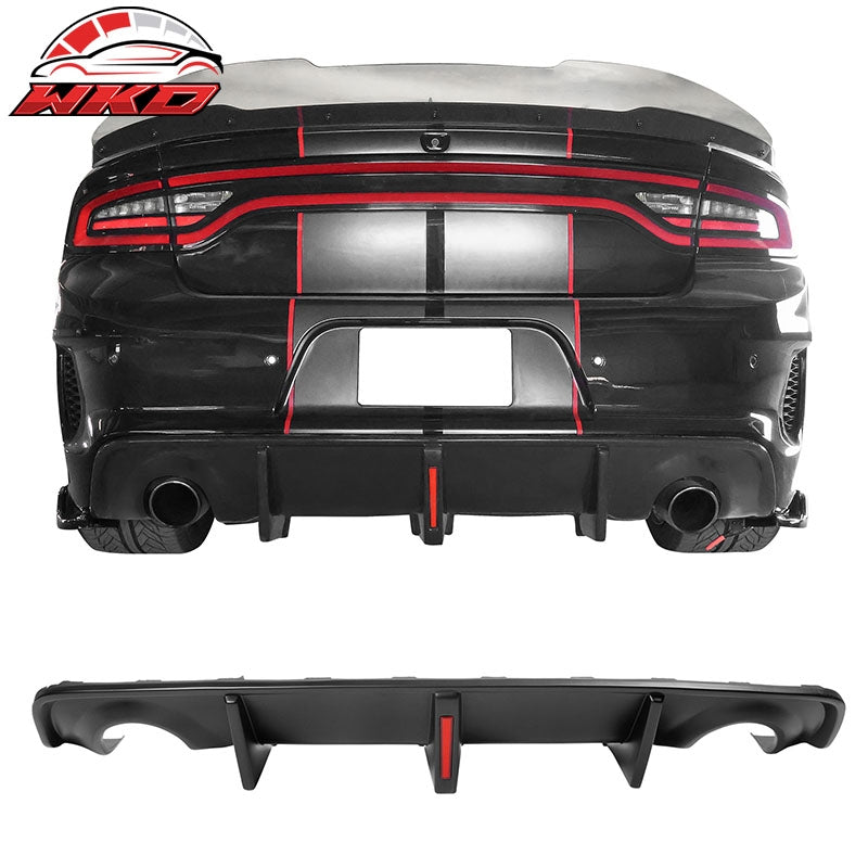 Wholesale 20-23 Dodge Charger Widebody IKON Style Rear Diffuser W/LED PP Matte Black