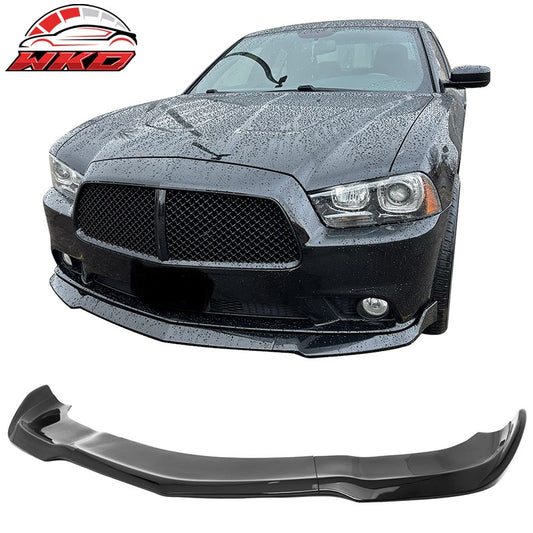 Wholesale 12-14 Dodge Charger SRT8 IKON PP Front Bumper Lip Chin Spoiler Gloss Black - Wikond Auto